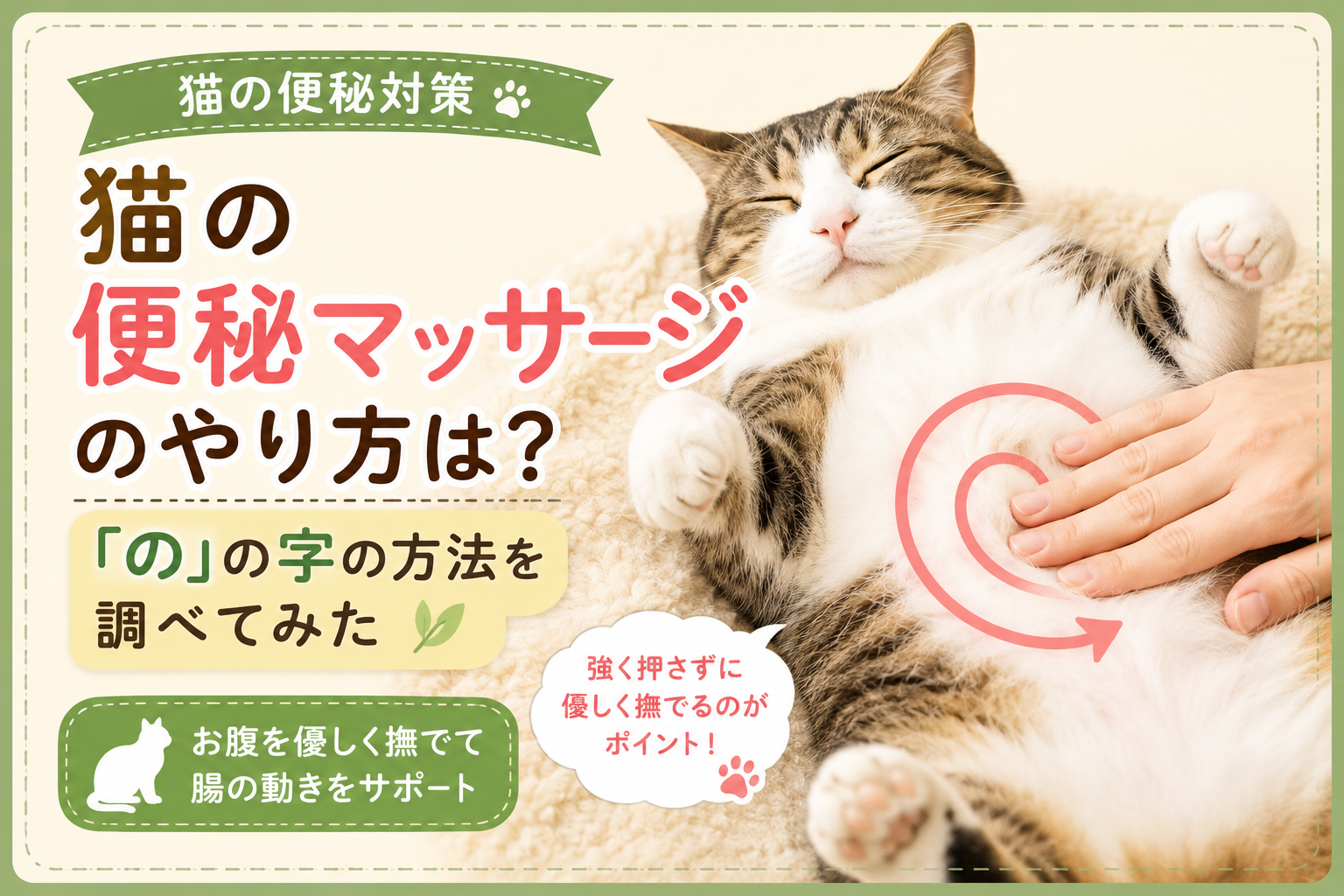 猫の便秘マッサージのやり方は？「の」の字の方法を調べてみた