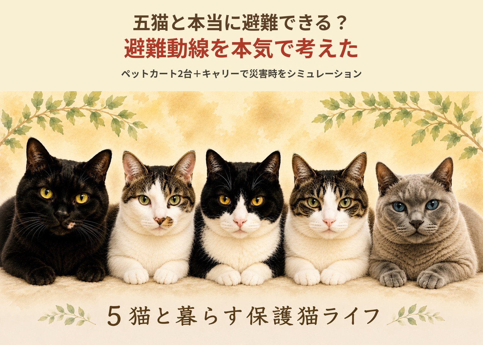 五猫と本当に避難できる？多頭飼いの我が家で災害時の避難動線を本気で考えた