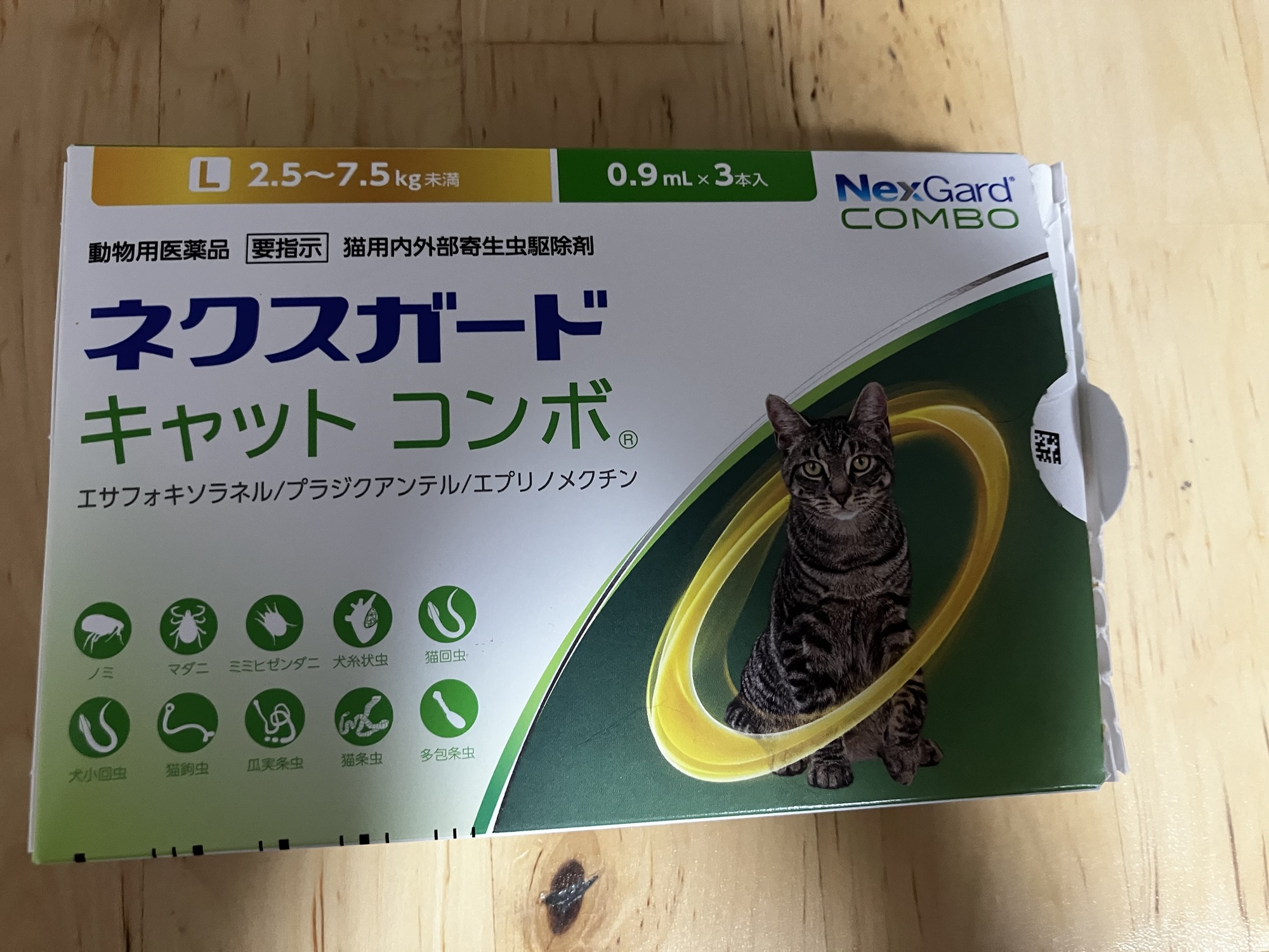 ネクスガード キャット コンボ使用時の猫の様子