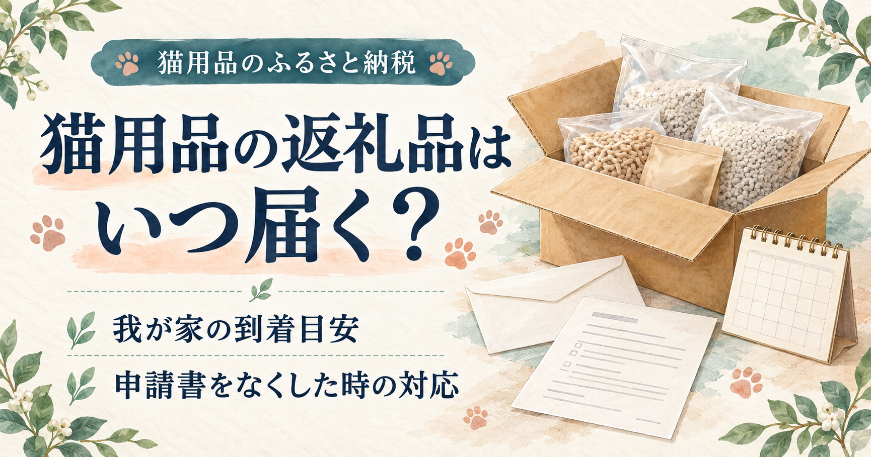 ふるさと納税の猫砂・焼かつおはいつ届く？我が家の到着目安と書類紛失時の対応