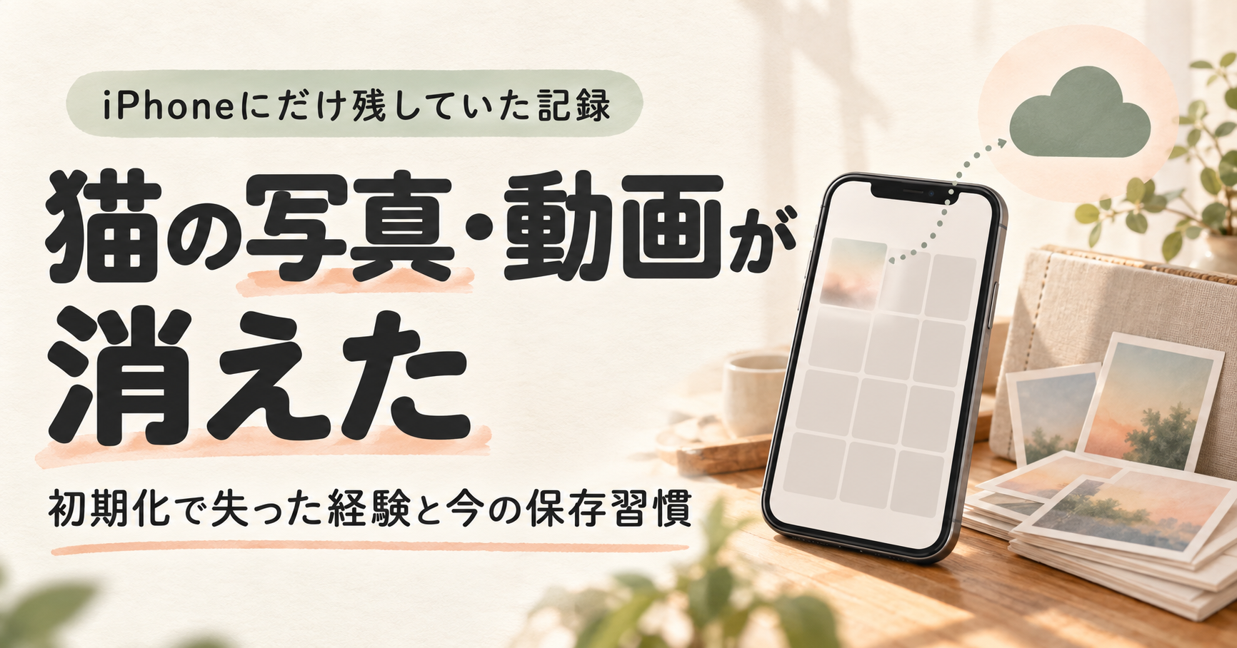 iPhoneの初期化で猫の写真・動画が消えた｜復元できなかった経験と今の保存習慣