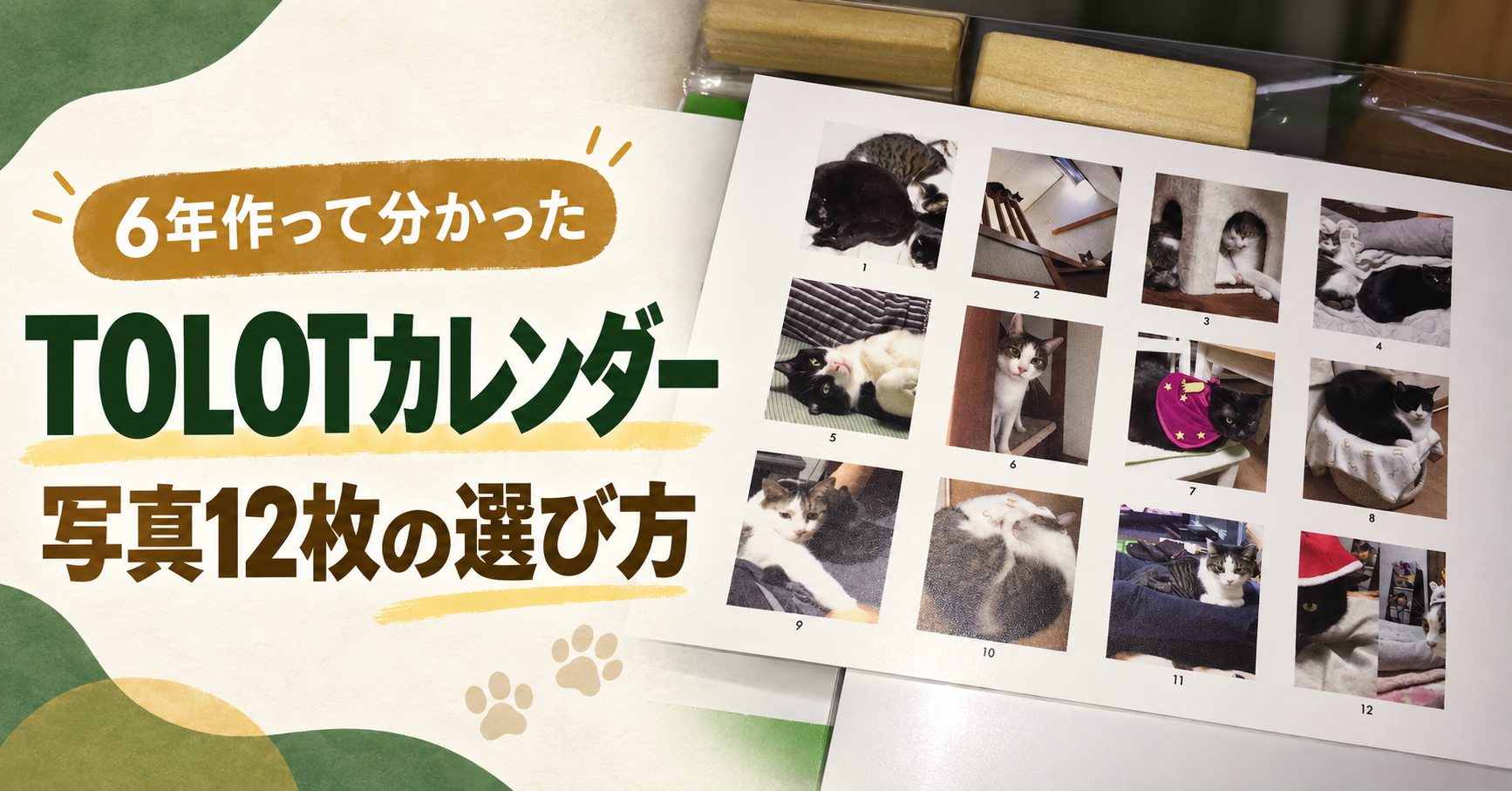TOLOTカレンダーの写真12枚はどう選ぶ？6年作って決めた我が家の選び方