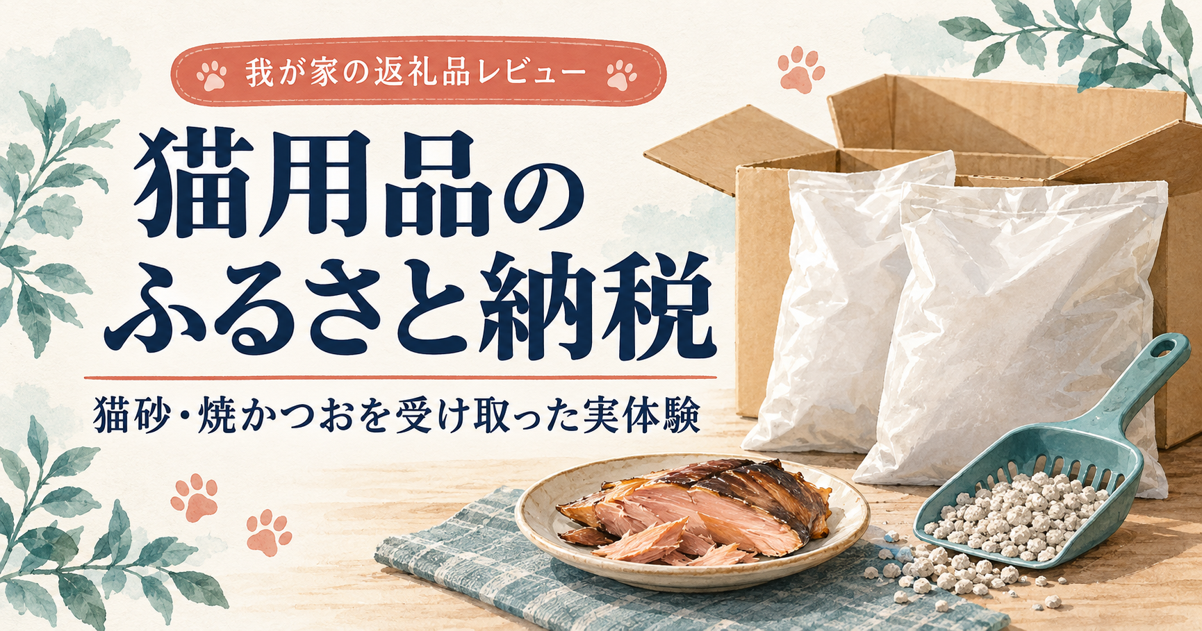 猫用品をふるさと納税で選んだ感想｜猫砂・焼かつおを受け取った我が家の実体験